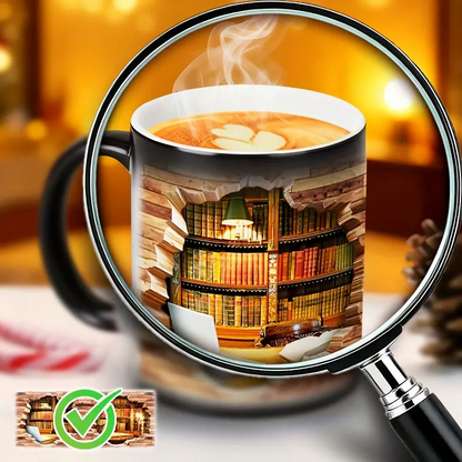 Magical Bookshelf Heat-Reveal Ceramic Mug